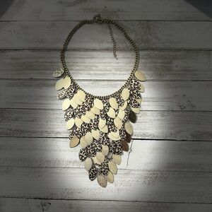 Leopard printt bib necklacee